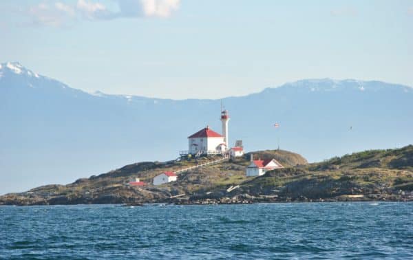 Trial Island Lighthouse on a clear sunny day. 
